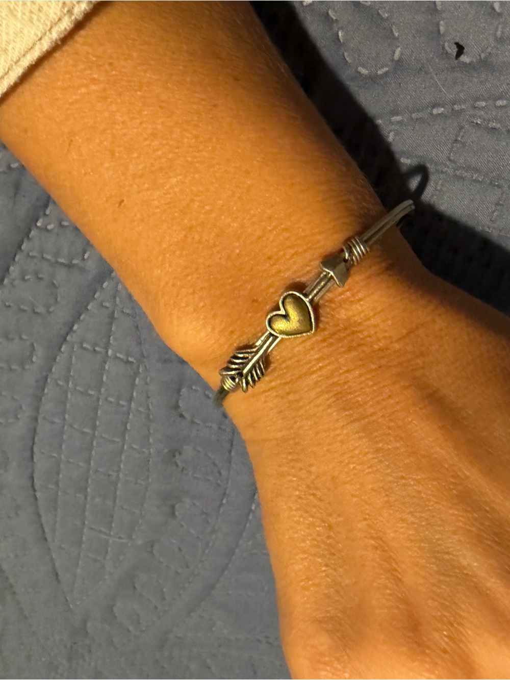 Luca + Danni Silver Heart Arrow Cuff Bracelet